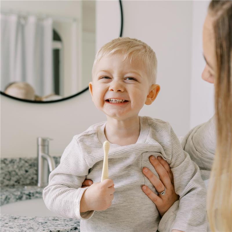 Dr. Brown's 4Pk Infant-to-Toddler Toothbrush Set, Green/Dark Blue/Ecru/Blue Image 9