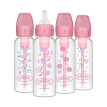 Dr. Brown's - 8 Oz/ 250 Ml Options+ Narrow Anti-Colic Baby Bottle, Pink Floral, 4-Pack Image 1