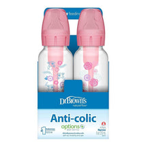 Dr. Brown's - 8 Oz/ 250 Ml Options+ Narrow Anti-Colic Baby Bottle, Pink Floral, 4-Pack Image 2