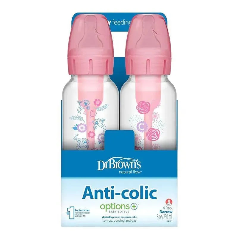 Dr. Brown's - 8 Oz/ 250 Ml Options+ Narrow Anti-Colic Baby Bottle, Pin