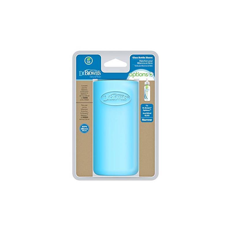 Dr. Brown's 8Oz / 250Ml Narrow Glass Bottle Sleeve | 100% Silicone Baby Bottle Sleeve - Blue Image 4