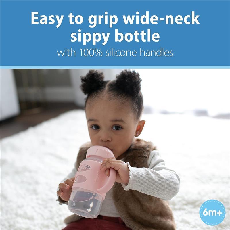Dr. Brown's - 9 Oz/ 270 Ml Wide-Neck Sippy Spout Bottle With Silicone Handles, Light Pink Image 4