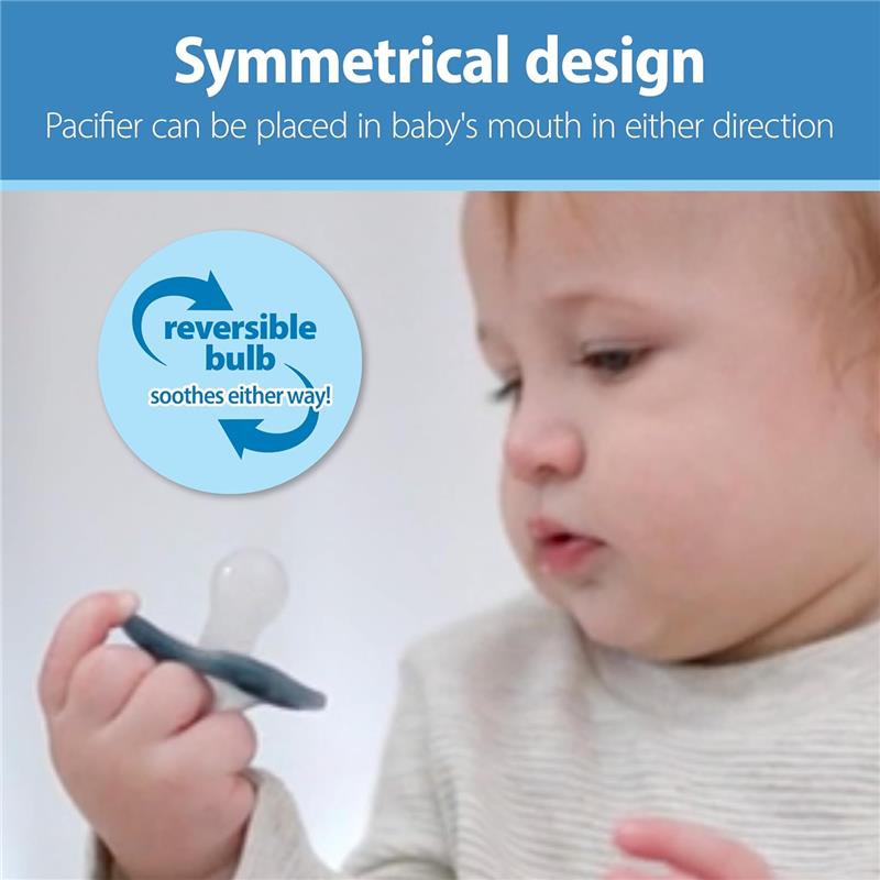 Dr. Brown's Advantage One-Piece Silicone Baby Pacifier, Stage 2, Blue Image 5