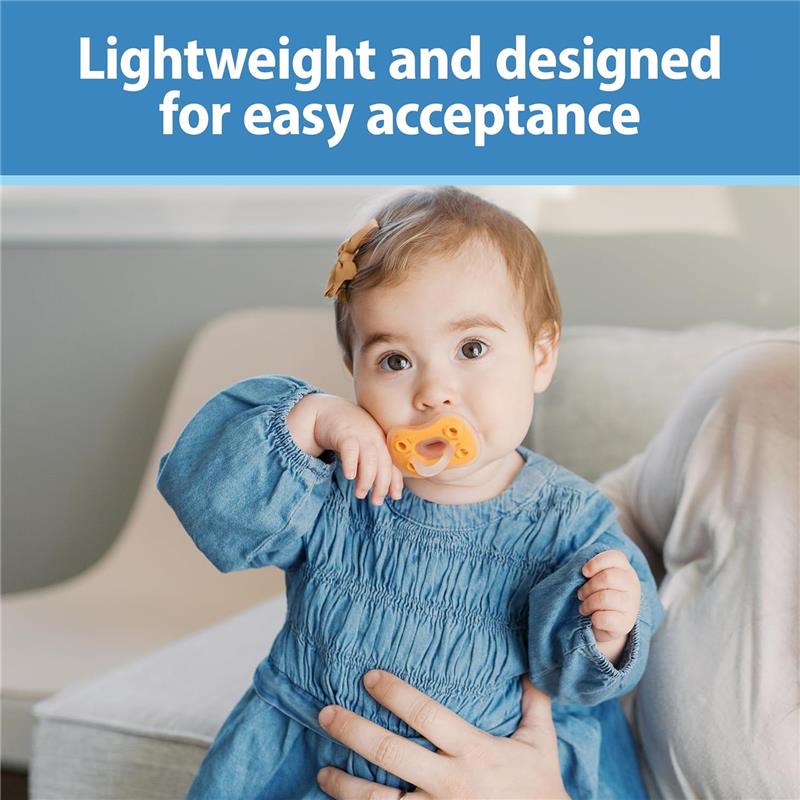 Dr. Brown's Advantage One-Piece Silicone Baby Pacifier, Stage 2, Blue Image 6