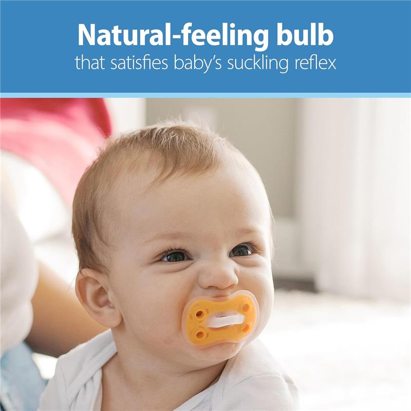 Dr. Brown's Advantage One-Piece Silicone Baby Pacifier, Stage 2, Neutral Image 3
