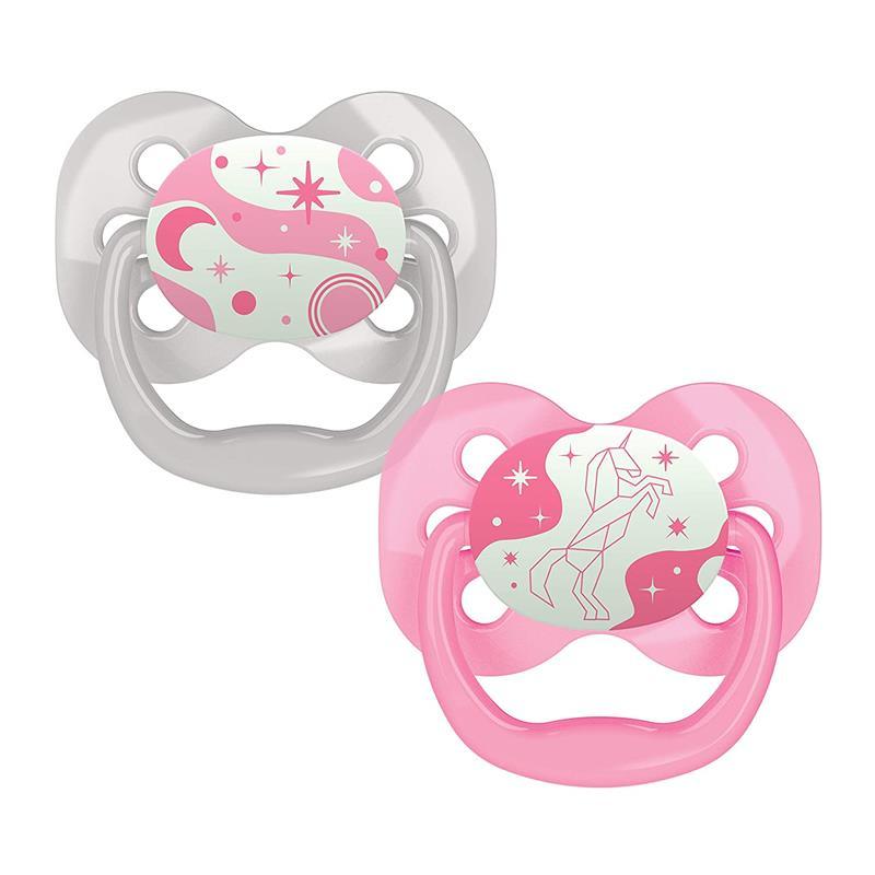 Dr. Brown's Advantage Pacifiers, Stage 1, Glow In The Dark, Pink, 2-Pack Image 3