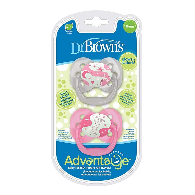 Dr. Brown's Advantage Pacifiers, Stage 1, Glow In The Dark, Pink, 2-Pack Image 5