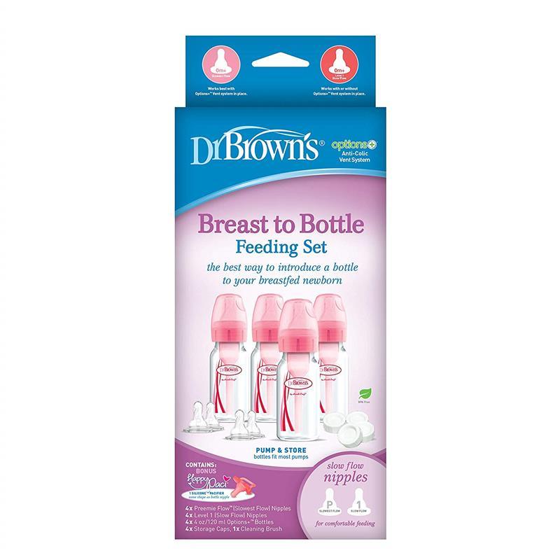 Dr. Brown's - Breast to Bottle Feeding Set, Pink, 4 oz Image 2