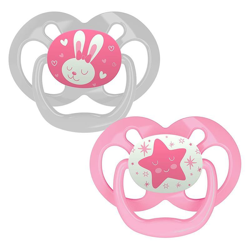 Dr. Brown's Dr. Brown’s Advantage Pacifiers, Stage 2, Glow In The Dark, Pink, 2-Pack Image 6