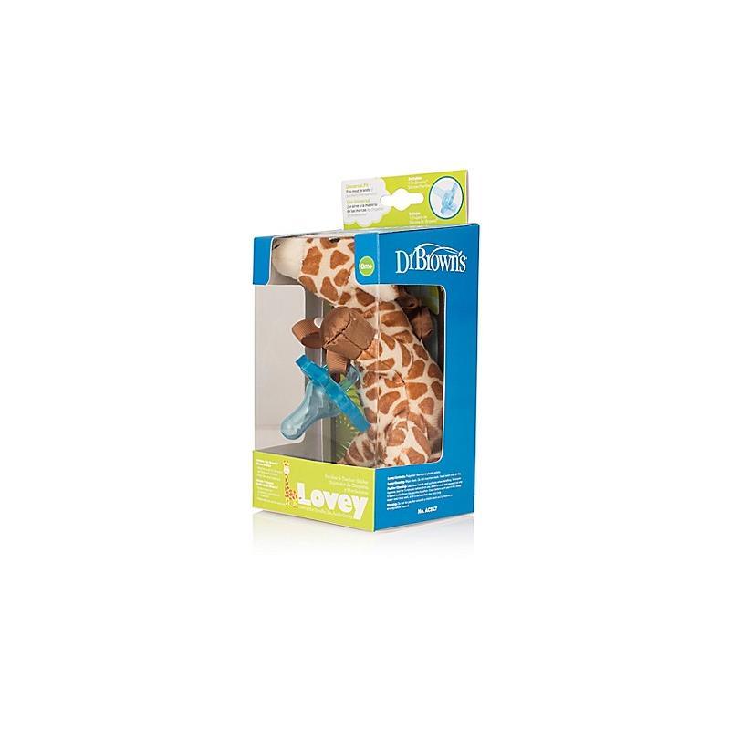 Dr. Brown's Giraffe Lovey With Blue One-Piece Pacifier Image 4