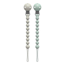 Dr. Brown's Gray & Green Silicone Pacifier Clips Image 1
