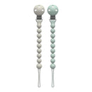 Dr. Brown's Gray & Green Silicone Pacifier Clips Image 1