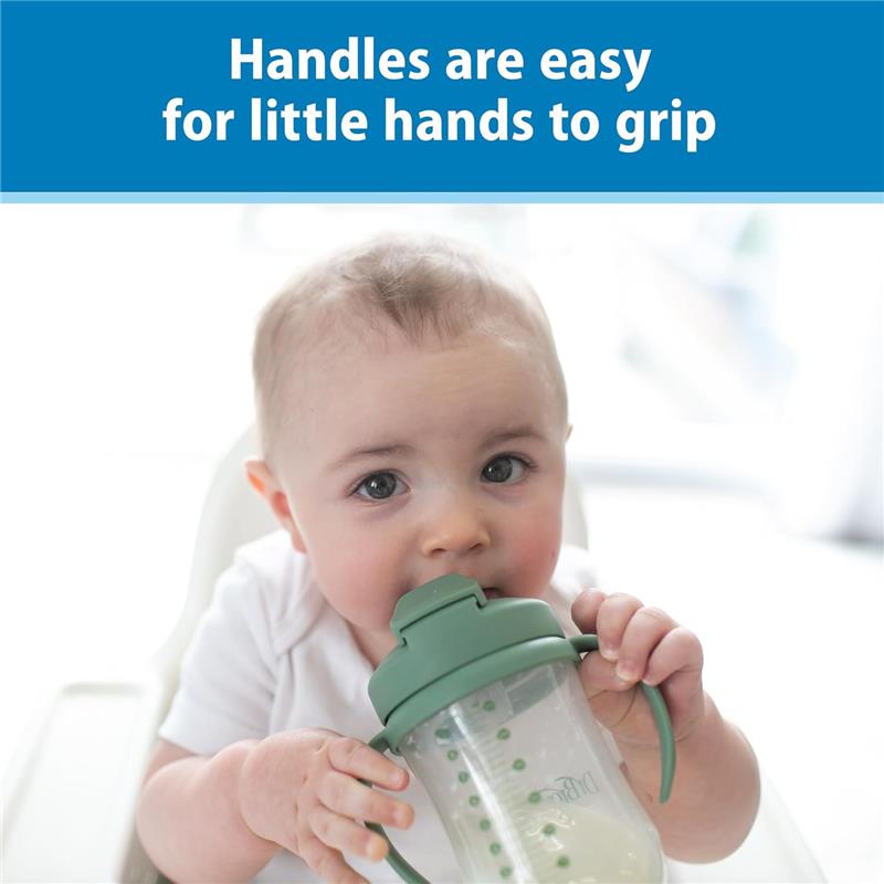 Dr. Brown's Milestones Baby's First Straw Cup 9oz/270Ml, Olive Green Image 4