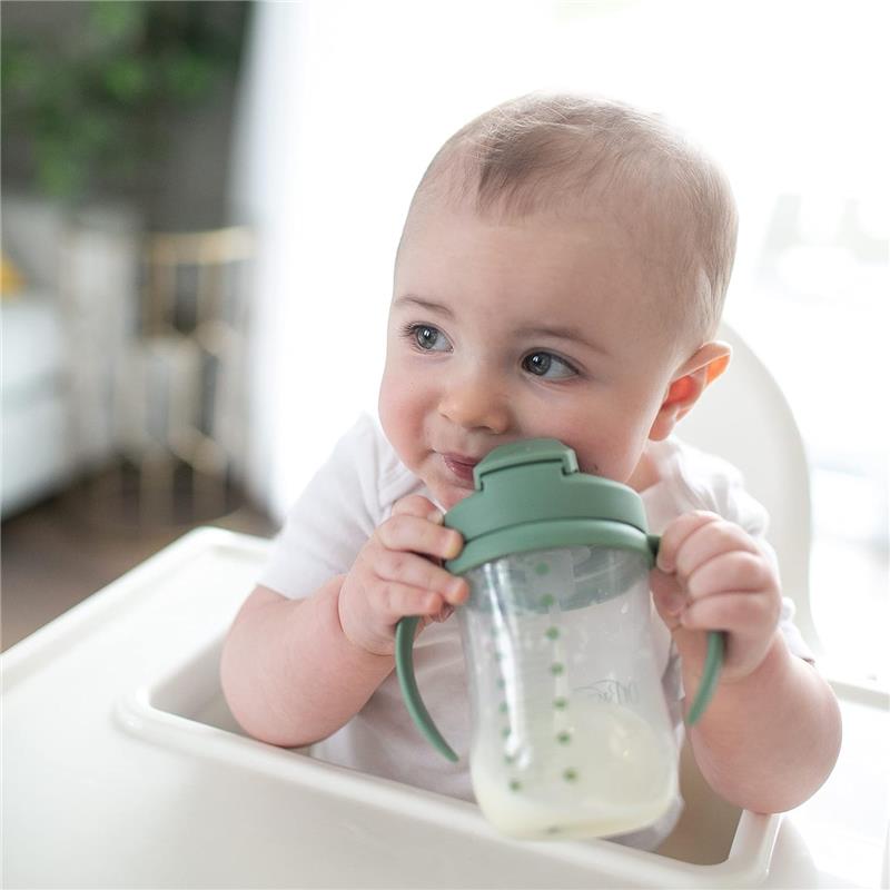 Dr. Brown's Milestones Baby's First Straw Cup 9oz/270Ml, Olive Green Image 7