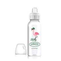 Dr. Brown's Milestones Narrow Sippy Bottle, 100% Silicone Soft Sippy Spout, 8oz/250mL, 6M+, Flamingo Image 1