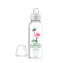 Dr. Brown's Milestones Narrow Sippy Bottle, 100% Silicone Soft Sippy Spout, 8oz/250mL, 6M+, Flamingo Image 1