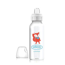 Dr. Brown's Milestones Narrow Sippy Bottle, 100% Silicone Soft Sippy Spout, 8oz/250mL, 6M+, Fox Image 1
