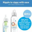 Dr. Brown's Milestones Narrow Sippy Bottle, 100% Silicone Soft Sippy Spout, 8oz/250mL, 6M+, Lion Image 2