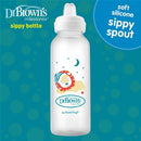 Dr. Brown's Milestones Narrow Sippy Bottle, 100% Silicone Soft Sippy Spout, 8oz/250mL, 6M+, Lion Image 4