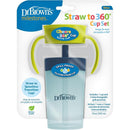 Dr. Brown's Milestones Straw to 360 Convertible Toddler Training Cup Set, 10 oz/300 mL, Blue Green Image 1