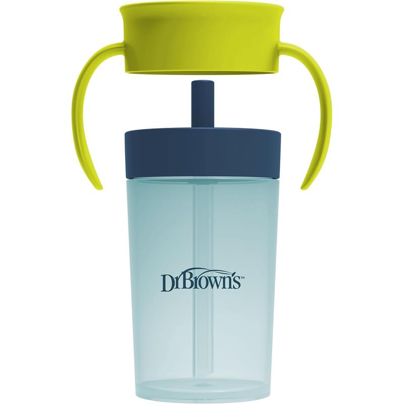 Dr. Brown's Milestones Straw to 360 Convertible Toddler Training Cup Set, 10 oz/300 mL, Blue Green Image 3