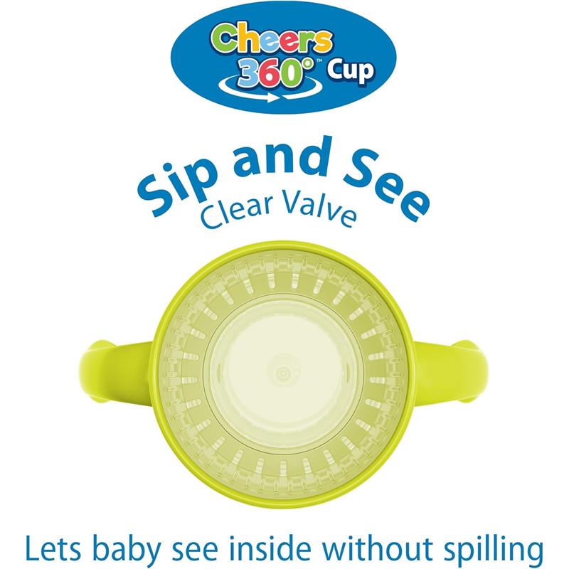 Dr. Brown's Milestones Straw to 360 Convertible Toddler Training Cup Set, 10 oz/300 mL, Blue Green Image 6