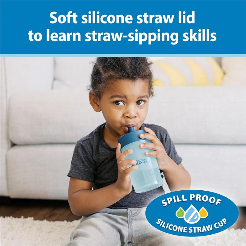 Dr. Brown's Milestones Straw to 360 Convertible Toddler Training Cup Set, 10 oz/300 mL, Blue Green Image 8