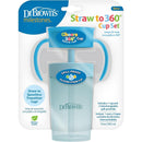 Dr. Brown's Milestones Straw to 360 Convertible Toddler Training Cup Set, 10 oz/300 mL, Ocean Blue Image 1