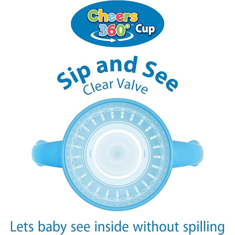 Dr. Brown's Milestones Straw to 360 Convertible Toddler Training Cup Set, 10 oz/300 mL, Ocean Blue Image 6