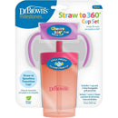 Dr. Brown's Milestones Straw to 360 Convertible Toddler Training Cup Set, 10 oz/300 mL, Pink Coral Image 1