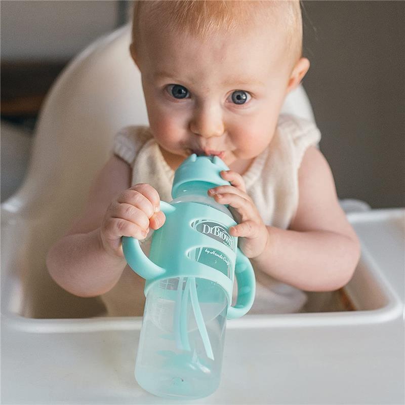 Children's Snack Cups Fall Resistant Double Ear Handles With Baby Straw Cups