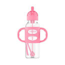 Dr. Brown's - Narrow Sippy Straw Bottles W/ Silicone Handles, Pink Image 1
