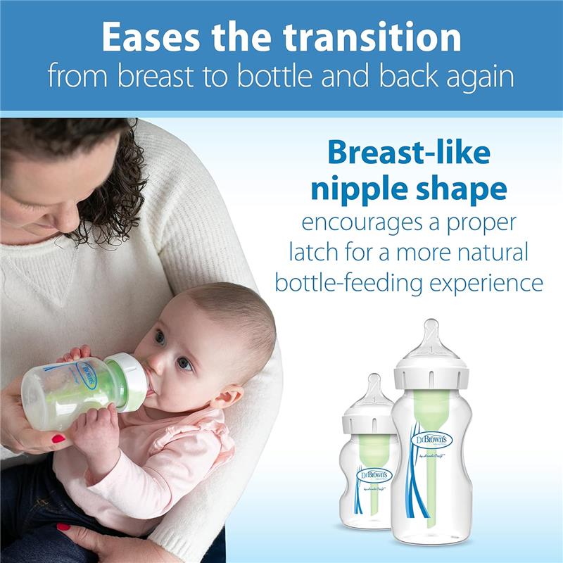 Dr. Brown's Natural Flow® Anti-Colic Options+™ Wide-Neck Bottle Essentials Gift Set & Natural Flow Level 2 Image 3