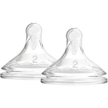 Dr. Brown's Options+ Level 2 Wide-Neck Silicone Bottle Nipples, 2-Pack Image 1
