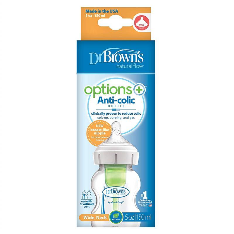 Dr. Brown's Options+ Wide-Neck Baby Bottle, 5 oz, Single Image 5