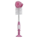 Dr. Brown's Reusable Sponge Baby Bottle Cleaning Brush with Suction Cup Stand, Pink Image 1