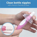 Dr. Brown's Reusable Sponge Baby Bottle Cleaning Brush with Suction Cup Stand, Pink Image 6