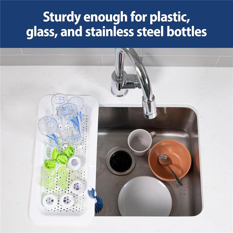 Dr. Brown's Sink Caddy for Baby Bottles and Parts with Two Brush Holders Image 2