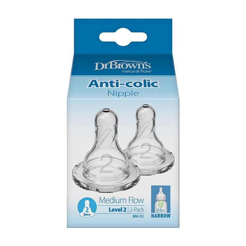 Dr. Brown's Standard Nipples Level-2 (2 Pack)