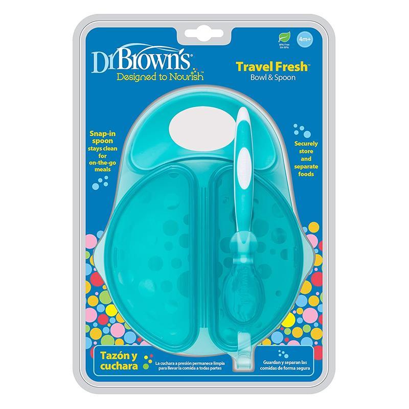 Dr. Brown's Travel Fresh Bowl And Spoon, 1-Pack, Turquoise Image 1