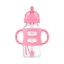 Dr. Brown's - Wide-Neck Sippy Straw Bottles W/ Silicone Handles, Pink Image 2