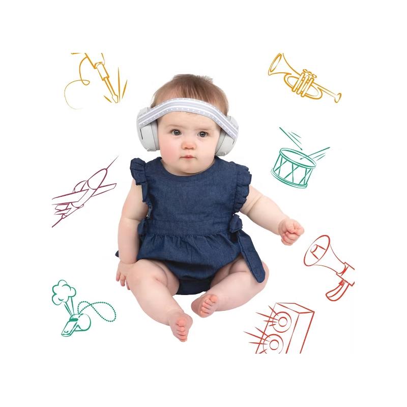 Dr Talbot's - 2-In-1 Baby Earnuffs Includes 1 Hard Headband, 1 Elastic Headband & 2 Earmuffs, White Image 3