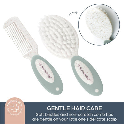 Dreambaby Neat & Tidy Grooming Kit featuring a soft-bristled brush and non-scratch comb, designed for gentle hair care.
