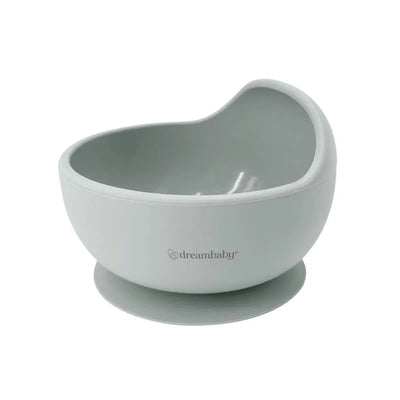 Seafoam green Dreambaby scoop suction bowl with an anti-slip base and rounded design for easy feeding.