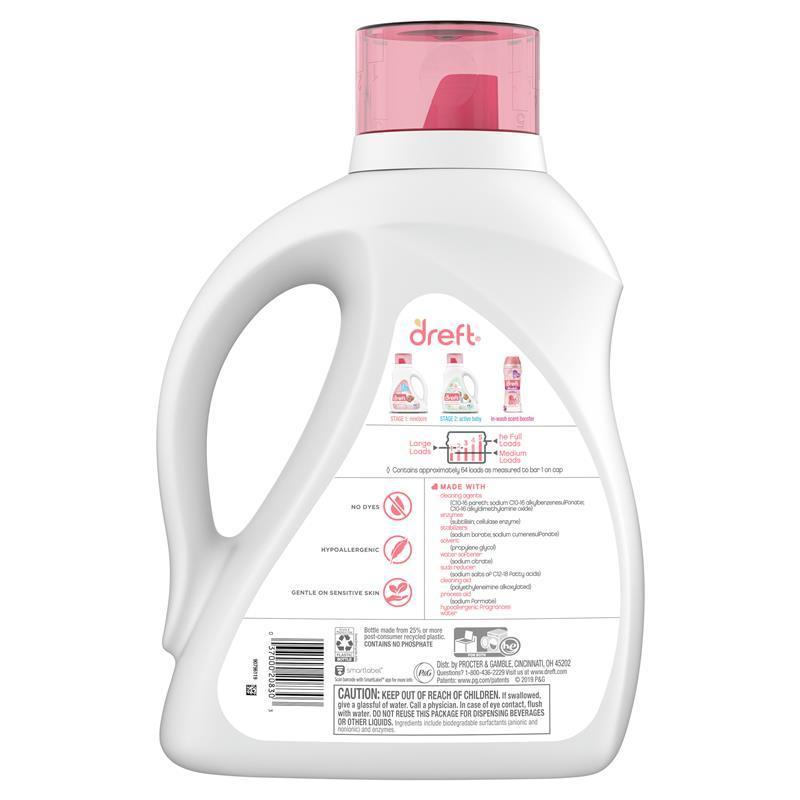 Dreft Newborn Baby Liquid Laundry Detergent - 64 Loads - 100 Fl Oz Image 7