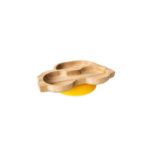 Eco Rascals Bamboo Suction Plate With Two Sections Car, Yellow Image 1
