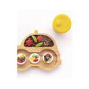 Eco Rascals Bamboo Suction Plate With Two Sections Car, Yellow Image 3