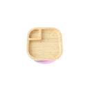 Eco Rascals Bamboo Suction Plate With Two Sections Classic, Pink Image 1