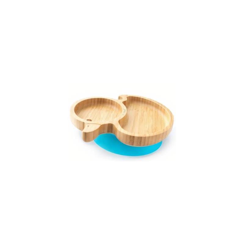 Eco Rascals Bamboo Suction Plate With Two Sections Duck, Blue Image 1