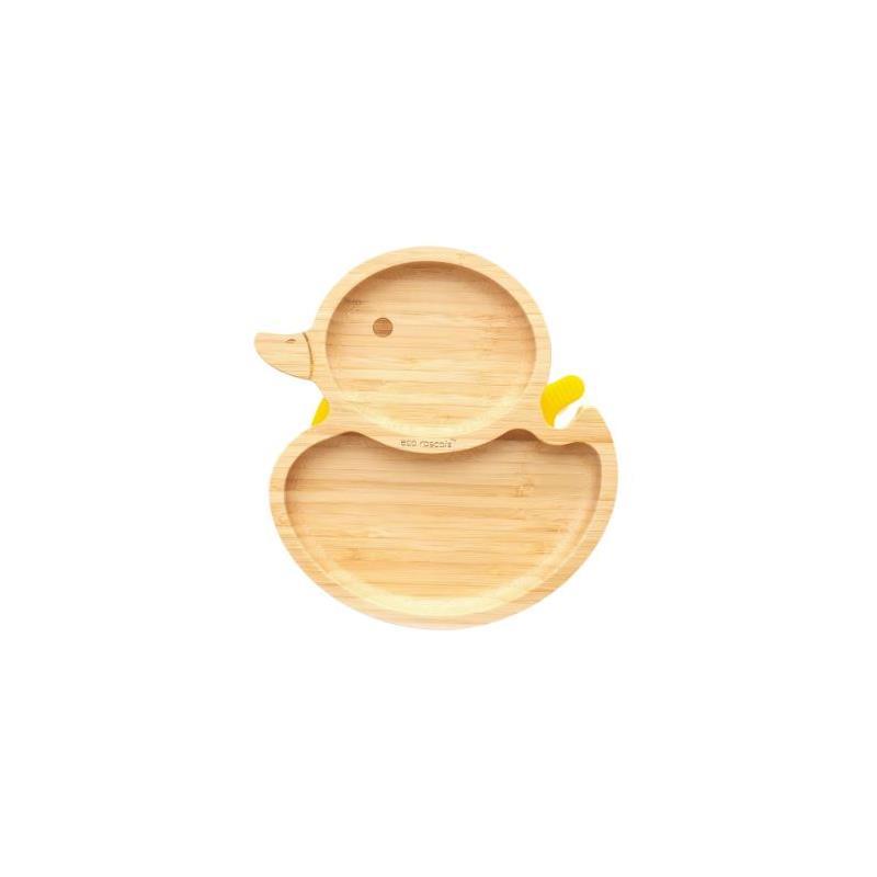 Eco Rascals Bamboo Suction Plate With Two Sections Duck, Blue Image 3
